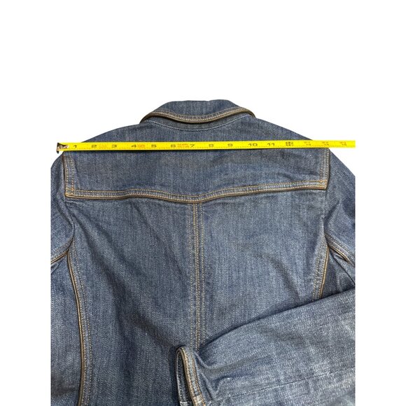 Theory Womens Denim Blazer Jacket Patty L Louisiana Style Size S Blue Button Fro - Picture 12 of 16